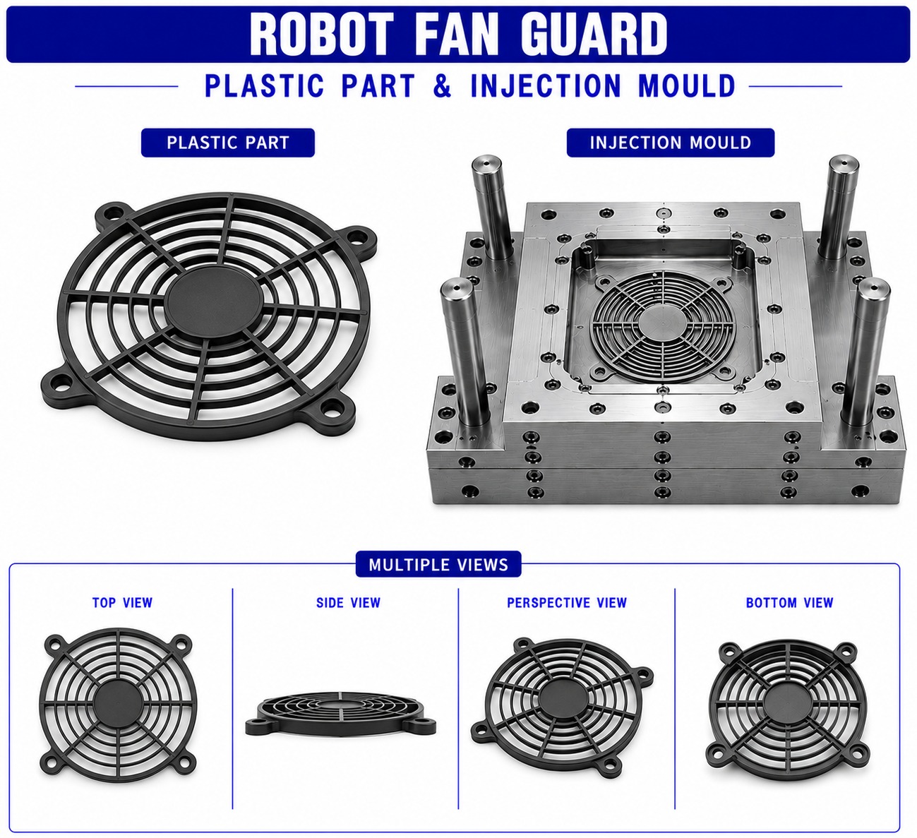 Robot Plastic Fan Guard Mould and Moulding Services
